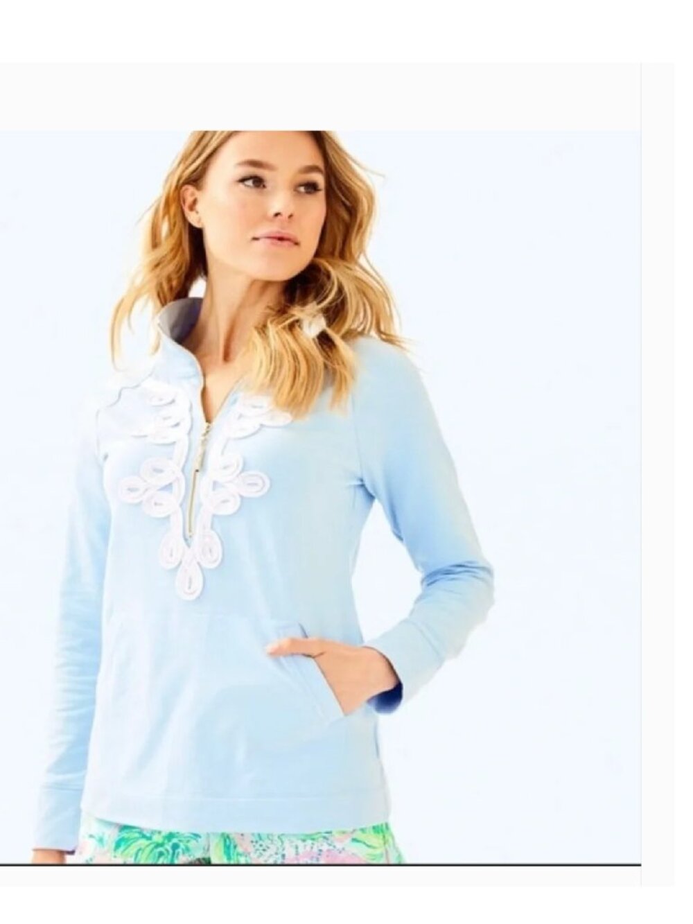 NWT Lilly Pulitzer SKIPPER POPOVER Boho Blue sz XL